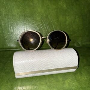 Jimmy Choo ANDIE/S Gold Round Sunglasses with Black Lenses